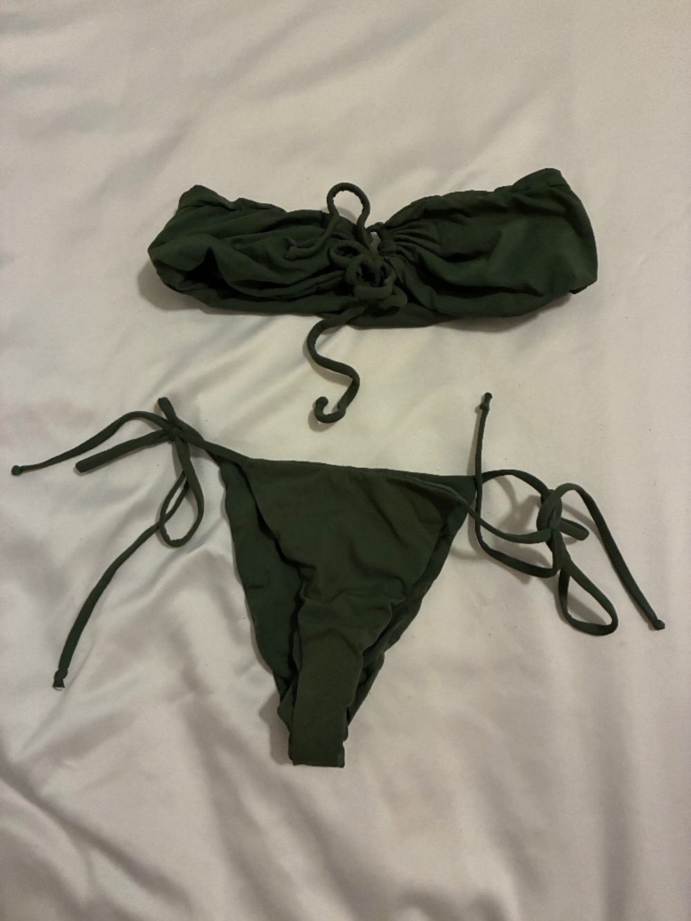 San Lorenzo Green Cheeky Bandeau Bikini Set
